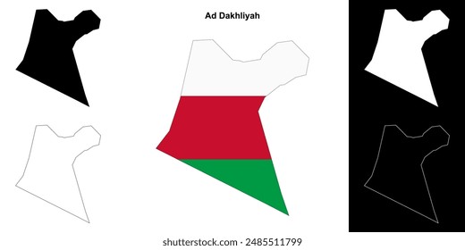 Ad Dakhliyah Governorate Outline Map Set