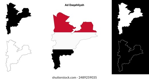 Ad Daqahliyah Governorate Outline Karte gesetzt