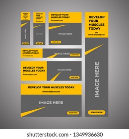 Ad Designs for Gym, Fitness. You can use it for your gym, fitness & yoga businesses. You can also use it in multipurpose things.