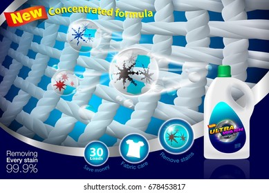 Ad Detergent
Display Enlarged Image, Cleaning Stains Such As Tea And Coffee Stain , Ink, Rust , Blood Stains. Used As Illustrations Advertising.
Vector Realistic.