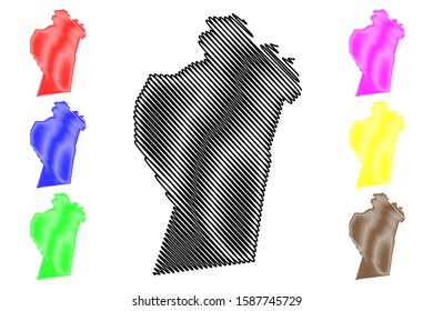 Ad Dhahirah Governorate (Sultanate of Oman, Governorates of Oman) map vector illustration, scribble sketch Ad Dhahirah map