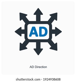 Ad direction or location icon concept