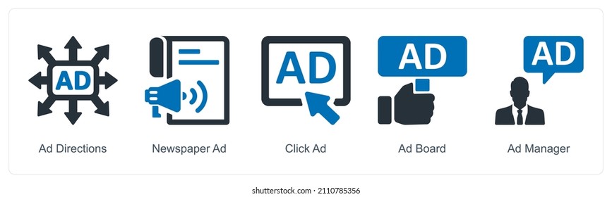 Ad Directions And Newspaper Ad Icon Concept