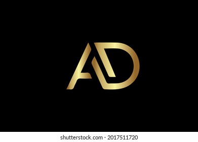 AD elegant logo with initials for company -vector
