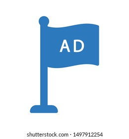 ad flag glyph colour vector icon