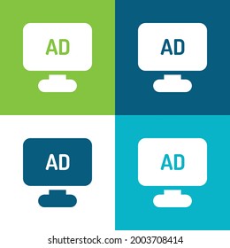 Ad Flat four color minimal icon set