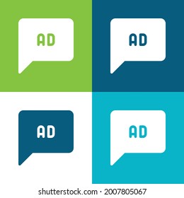 Ad Flat four color minimal icon set