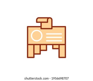 Ad flat icon. Thin line signs for design logo, visit card, etc. Single high-quality outline symbol for web design or mobile app. Marketing outline pictogram.