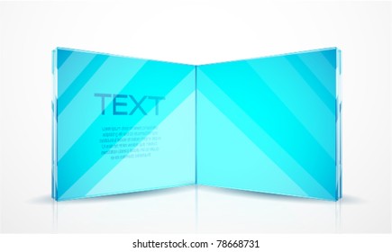 Ad frame for text. Made of glass. Eps10 vector background