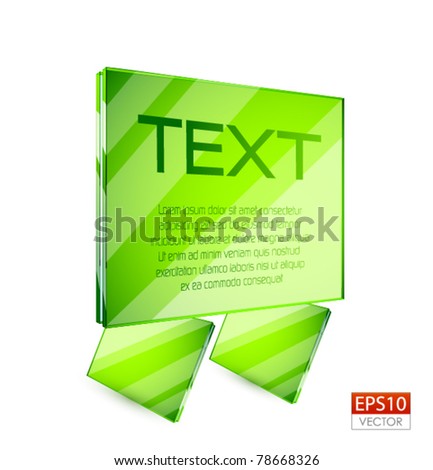 Ad frame for text. Made of glass. Eps10 vector background