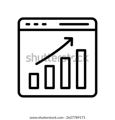 Ad Hoc Reporting Vector Lineal Icon On White Background.