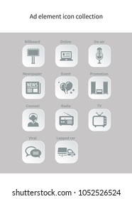 Ad icon collection - grey