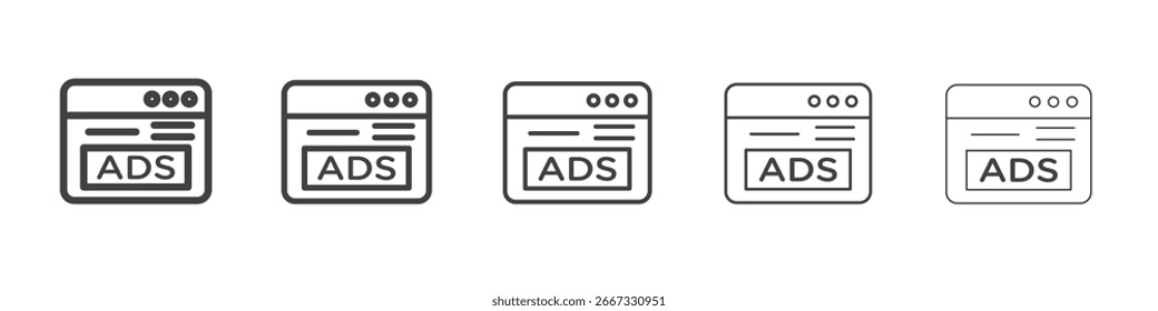 Diseño de íconos de anuncios, logotipo, App, interfaz de usuario. Ilustración vectorial, EPS