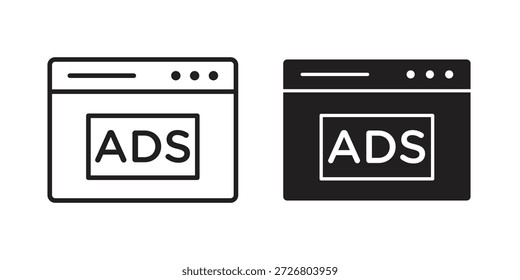 Icono de anuncio icono plano simple. Versión Liner - Vector de stock.