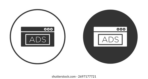 Ilustración de icono de anuncio. Gráficos de Vector de píxeles - Vector.