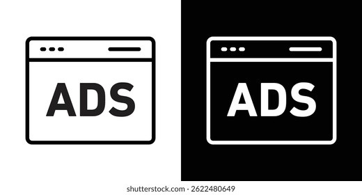 ícone do anúncio forma gráfico simples clipart símbolo. linha fina contorno arte