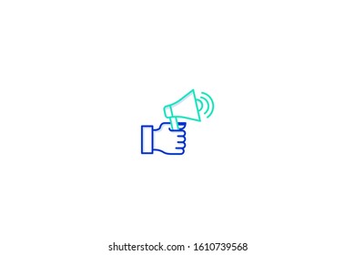 Ad icon in trendy flat style isolated on white background vector illustration