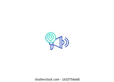 Ad icon in trendy flat style isolated on white background vector illustration