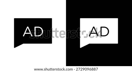 Ad icon vector graphics. filled vector sign, Symbol illustration.