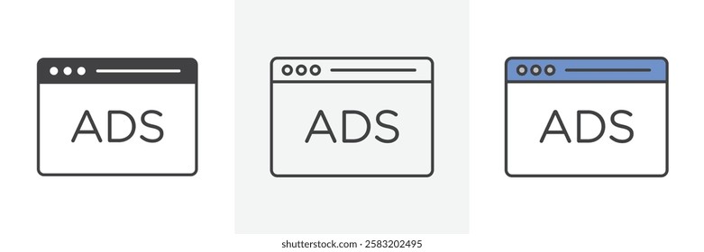 Ad icons pack for website designs