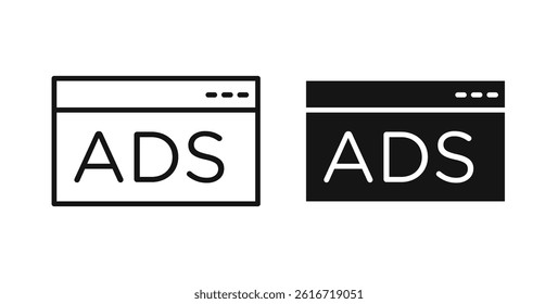 Ad icons set for website design
