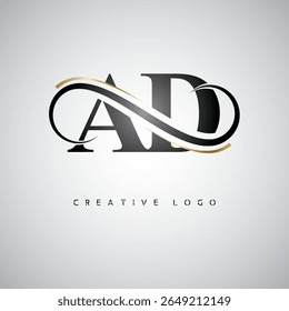 AD Infinity Monogram Logo – Elegant Modern Letter mark Design with Luxury Loop and Stylish Branding Symbol
