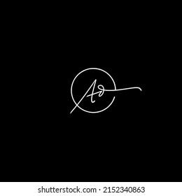 Ad initial handwriting logo vector