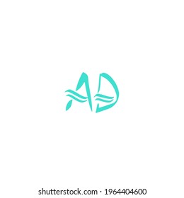 AD initial handwritten gold logo for identity