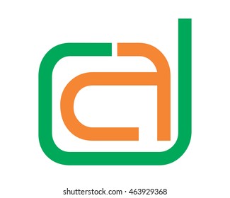 AD initial letter alphabet typography font uppercase image vector icon 1