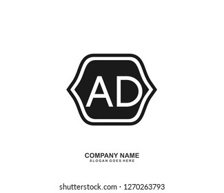 AD Initial letter geometric logo vector 