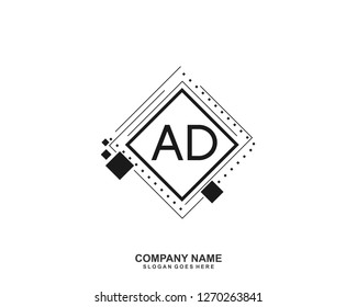 AD Initial letter geometric logo vector 