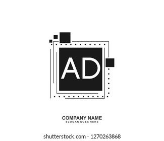 AD Initial letter geometric logo vector 