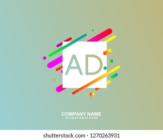 AD Initial letter geometric logo vector 
