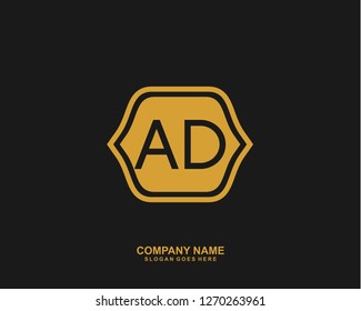 AD Initial letter geometric logo vector 