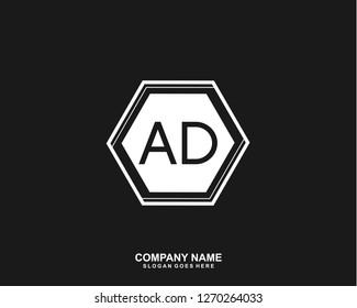AD Initial letter geometric logo vector 