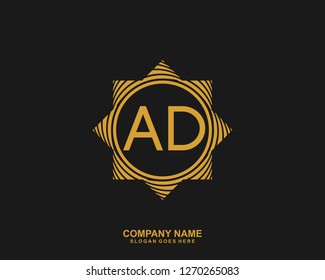 AD Initial letter geometric logo vector 
