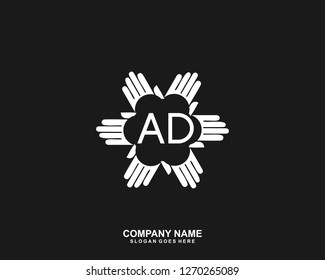 AD Initial letter geometric logo vector 
