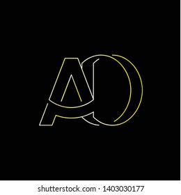 AD Initial Letter Line Logo Vector 