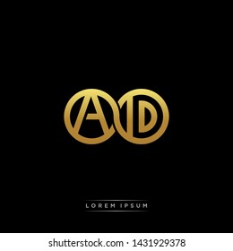 AD initial letter linked circle capital monogram logo modern template