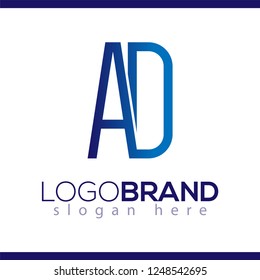 AD Initial Letter Linked logo icon vector