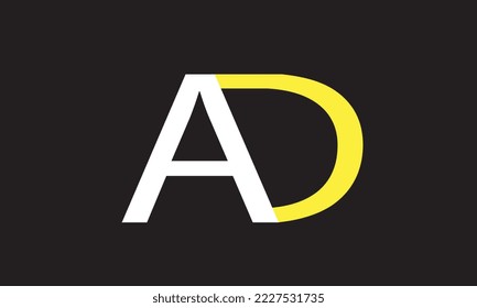 Diseño del logotipo de la letra inicial de AD