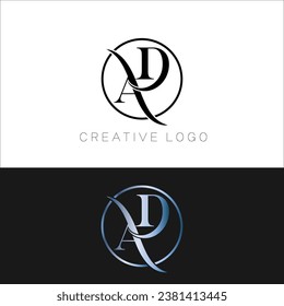AD initial letter logo design