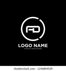 AD initial letters looping circle elegant logo