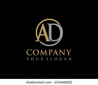 Ad Initial Letters Looping Linked Circle Stock Vector (Royalty Free ...