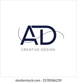 AD initial logo design icon