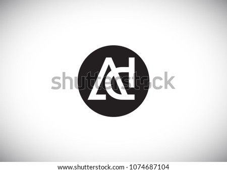 AD Initial Logo designs with circle background