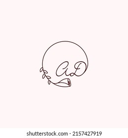 Letras iniciales de logotipo de AD en un diseño profesional de alta calidad que se imprimirán bien en cualquier medio de impresión