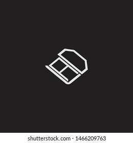 AD Initial Logo letters with rotate squere template