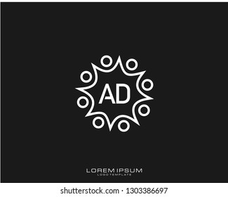 AD Initial logo minimalist template