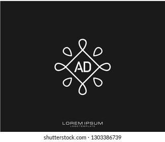 AD Initial logo minimalist template